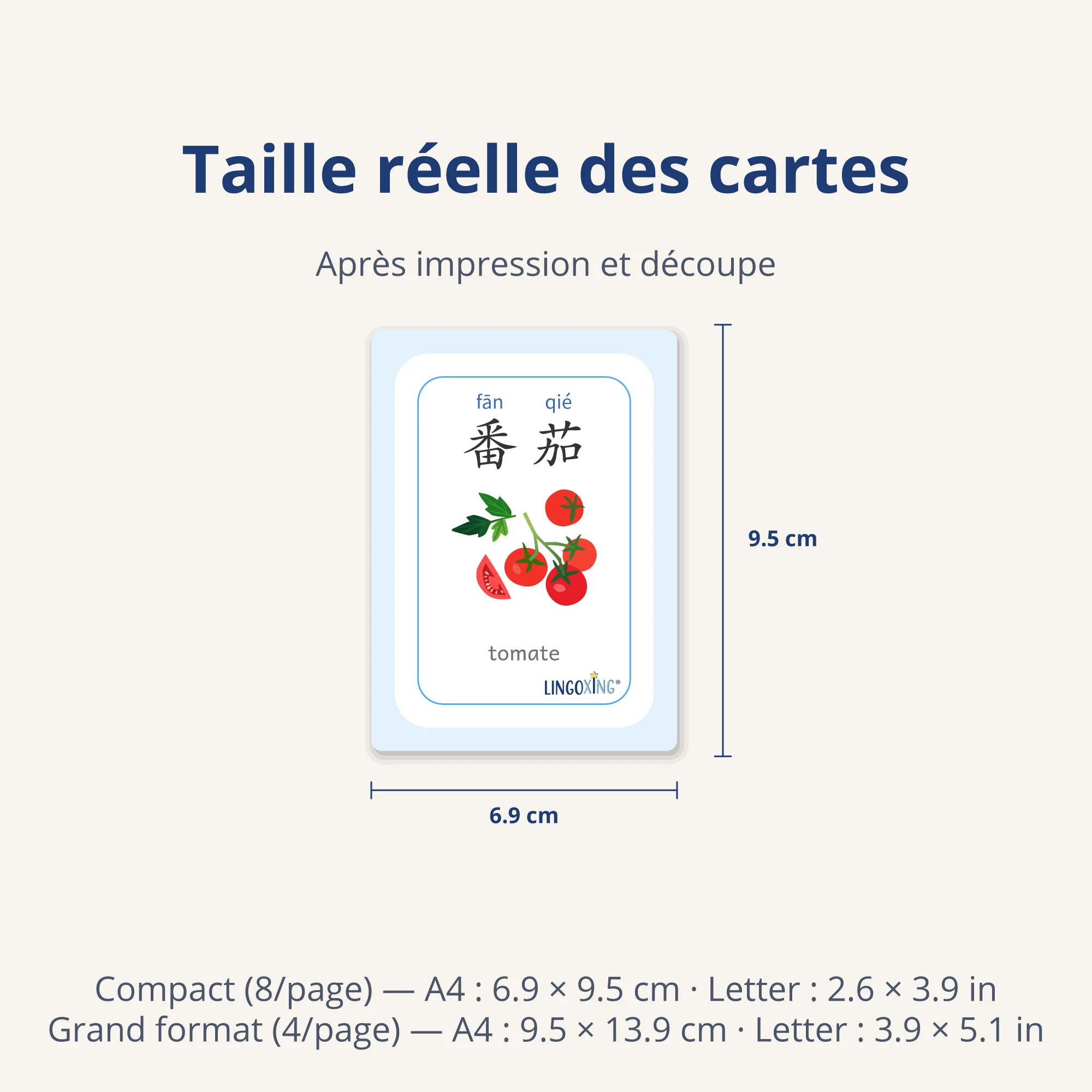 Les légumes en chinois — 24 mots (PDF) — card size